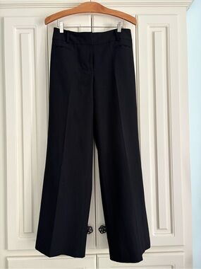 Ann Taylor LOFT Black Wide-Leg Dress Pants Size 4 Preppy Classic Acadamia